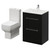 Napoli 460 Matt Black 600mm 2 Drawer Vanity Unit and Tacoma Comfort Height Toilet Suite with Angel Basin Right Hand View thumbnail