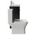 Napoli 390 Matt Black 400mm Single Door Vanity Unit and Kingston Toilet Suite with Glide Basin Side View thumbnail