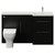 Napoli 390 Matt Black 1500mm 2 Drawer Vanity Unit Toilet Suite with Right Hand Square Lucia Basin Front View thumbnail