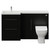 Napoli 390 Matt Black 1500mm 2 Drawer Vanity Unit Toilet Suite with Left Hand Square Lucia Basin Front View thumbnail