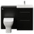 Napoli 390 Cento Matt Black 1200mm 2 Drawer Vanity Unit Toilet Suite with Glide Basin Front View