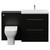 Napoli 390 Cento Matt Black 1400mm 2 Drawer Vanity Unit Toilet Suite with Glide Basin Front View