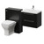 Napoli 390 Cento Matt Black 1200mm Wall Mounted 2 Drawer Vanity Unit and Toilet Suite with Glide Basin Right Hand View thumbnail