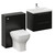 Napoli 390 Cento Matt Black 1200mm Wall Mounted 2 Drawer Vanity Unit and Toilet Suite with Glide Basin Left Hand View thumbnail