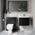 Napoli 390 Cento Matt Black 1200mm Wall Mounted 2 Drawer Vanity Unit and Toilet Suite with Glide Basin Lifestyle Image thumbnail
