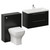 Napoli 390 Cento Matt Black 1400mm Wall Mounted 2 Drawer Vanity Unit and Toilet Suite with Glide Basin Left Hand View thumbnail