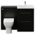 Napoli 460 Cento Matt Black 1200mm 2 Drawer Vanity Unit Toilet Suite with Glide Basin Front View thumbnail