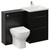 Napoli 460 Cento Matt Black 1200mm 2 Drawer Vanity Unit Toilet Suite with Glide Basin Left Hand View thumbnail