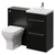 Napoli 390 Cento Matt Black 1100mm 2 Drawer Vanity Unit Toilet Suite with Glide Basin Right Hand View thumbnail