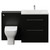 Napoli 460 Cento Matt Black 1400mm 2 Drawer Vanity Unit Toilet Suite with Glide Basin Front View thumbnail