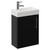 Napoli Cube Nero Oak 400mm Wall Mounted Single Door Vanity Unit with Align Basin Left Hand View thumbnail
