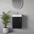 Napoli Cube Nero Oak 400mm Wall Mounted Single Door Vanity Unit with Align Basin Lifestyle Image thumbnail