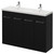 Napoli 390 Nero Oak 1200mm 4 Door Vanity Unit with Double Glide Basins Right Hand View