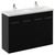 Napoli 390 Nero Oak 1200mm 4 Door Vanity Unit with Double Glide Basins Left Hand View thumbnail