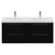Napoli 390 Nero Oak 1200mm Wall Mounted 4 Drawer Vanity Unit with Double Glide Basins Front View thumbnail