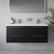 Napoli 390 Nero Oak 1200mm Wall Mounted 4 Drawer Vanity Unit with Double Glide Basins Lifestyle Image thumbnail