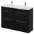 Napoli 390 Nero Oak 1200mm 4 Drawer Vanity Unit with Double Glide Basins Right Hand View
