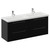 Napoli 390 Nero Oak 1200mm Wall Mounted 4 Drawer Vanity Unit with Double Lucia Basins Left Hand View thumbnail