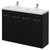 Napoli 390 Nero Oak 1200mm 4 Door Vanity Unit with Double Lucia Basins Right Hand View thumbnail