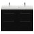 Napoli 390 Nero Oak 1200mm 4 Drawer Vanity Unit with Double Lucia Basins Front View