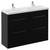 Napoli 390 Nero Oak 1200mm 4 Drawer Vanity Unit with Double Lucia Basins Left Hand View thumbnail