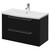Napoli 390 Nero Oak 800mm Wall Mounted 2 Drawer Vanity Unit with Arc Basin Right Hand View thumbnail