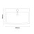 Napoli 390 Nero Oak 600mm 2 Door Vanity Unit with Arc Basin Top Down Dimensions thumbnail