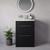 Napoli 390 Nero Oak 600mm 2 Drawer Vanity Unit with Arc Basin Lifestyle Image thumbnail