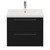 Napoli 460 Nero Oak 600mm Wall Mounted 2 Drawer Vanity Unit with Glide Basin Front View thumbnail