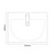 Napoli 460 Nero Oak 600mm Wall Mounted 2 Drawer Vanity Unit with Glide Basin Top Down Dimensions thumbnail
