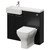 Napoli 250 Nero Oak 1000mm 2 Door Vanity Unit Toilet Suite with Left Hand Square Rico Semi Recessed Basin Right Hand View thumbnail