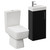 Napoli Cube Nero Oak 400mm Single Door Vanity Unit and Toilet Suite with Align Basin Left Hand View thumbnail