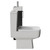 Napoli Cube Nero Oak 400mm Single Door Vanity Unit and Toilet Suite with Align Basin Side View thumbnail