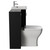 Napoli 390 Nero Oak 1100mm 2 Door Vanity Unit Toilet Suite with Glide Basin Side View thumbnail