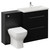 Napoli 390 Nero Oak 1300mm 2 Drawer Vanity Unit Toilet Suite with Glide Basin Left Hand View thumbnail