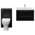 Napoli 390 Nero Oak 1300mm Wall Mounted 2 Drawer Vanity Unit and Toilet Suite with Glide Basin Front View thumbnail