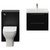 Napoli 390 Nero Oak 1100mm Wall Mounted 2 Drawer Vanity Unit and Toilet Suite with Glide Basin Front View thumbnail