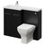 Napoli 390 Nero Oak 1100mm 2 Door Vanity Unit Toilet Suite with Square Left Hand Lucia Basin Right Hand View thumbnail