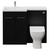 Napoli 390 Nero Oak 1100mm 2 Door Vanity Unit Toilet Suite with Square Left Hand Lucia Basin Front View thumbnail