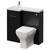 Napoli 390 Nero Oak 900mm Single Door Vanity Unit Toilet Suite with Left Hand Square Lucia Basin Right Hand View thumbnail