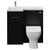 Napoli 390 Nero Oak 900mm Single Door Vanity Unit Toilet Suite with Left Hand Square Lucia Basin Front View thumbnail