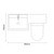 Napoli 390 Nero Oak 900mm Single Door Vanity Unit Toilet Suite with Left Hand Square Lucia Basin Top Down Dimensions thumbnail