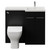 Napoli 390 Nero Oak 1000mm 2 Door Vanity Unit Toilet Suite with Right Hand Square Lucia Basin Front View thumbnail