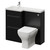 Napoli 390 Nero Oak 1000mm 2 Drawer Vanity Unit Toilet Suite with Left Hand Square Lucia Basin Right Hand View thumbnail