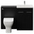 Napoli 390 Cento Nero Oak 1200mm 2 Door Vanity Unit Toilet Suite with Glide Basin Front View thumbnail