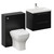 Napoli 390 Cento Nero Oak 1200mm Wall Mounted 2 Drawer Vanity Unit and Toilet Suite with Glide Basin Left Hand View thumbnail