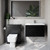 Napoli 390 Cento Nero Oak 1400mm Wall Mounted 2 Drawer Vanity Unit and Toilet Suite with Glide Basin Lifestyle Image thumbnail