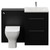 Napoli 460 Cento Nero Oak 1200mm 2 Drawer Vanity Unit Toilet Suite with Glide Basin Front View thumbnail