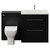 Napoli 460 Cento Nero Oak 1400mm 2 Drawer Vanity Unit Toilet Suite with Glide Basin Front View