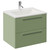 Napoli 460 Olive Green 600mm Wall Mounted 2 Drawer Vanity Unit with Angel Basin Left Hand View